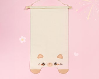 Siamese Cat Pin Display Banner / Kawaii Cat Enamel Pin Board / Enamel Pin Hoop / Enamel Pin Collection Display / Fluffy Cat Tree Scratch