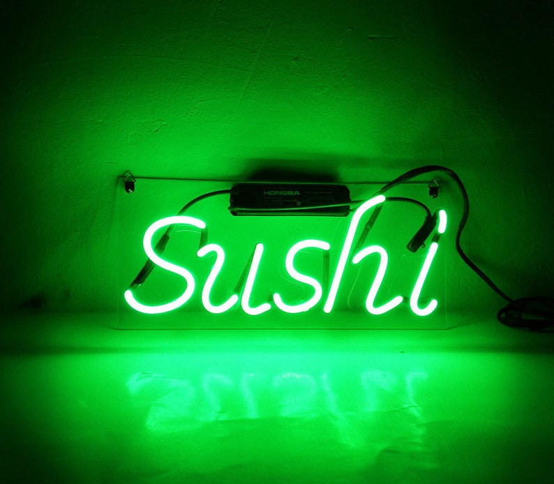 New Fish Sushi Real Glass Acrylic Neon Light Sign 14/"x10“