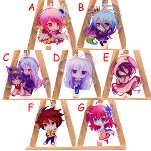 No Game No Life Jibril Sora Dola Stephanie Teto Acrylique Keychain Porte-clés Cadeau