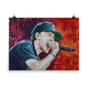 Rap Artist Portrait Art Print – Bold Hip Hop Wall Decor