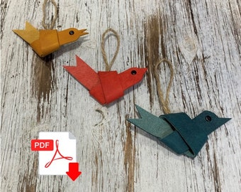 Artizan Leather Hanging Bird Ornaments PDF, 3 different styles in 1 pattern