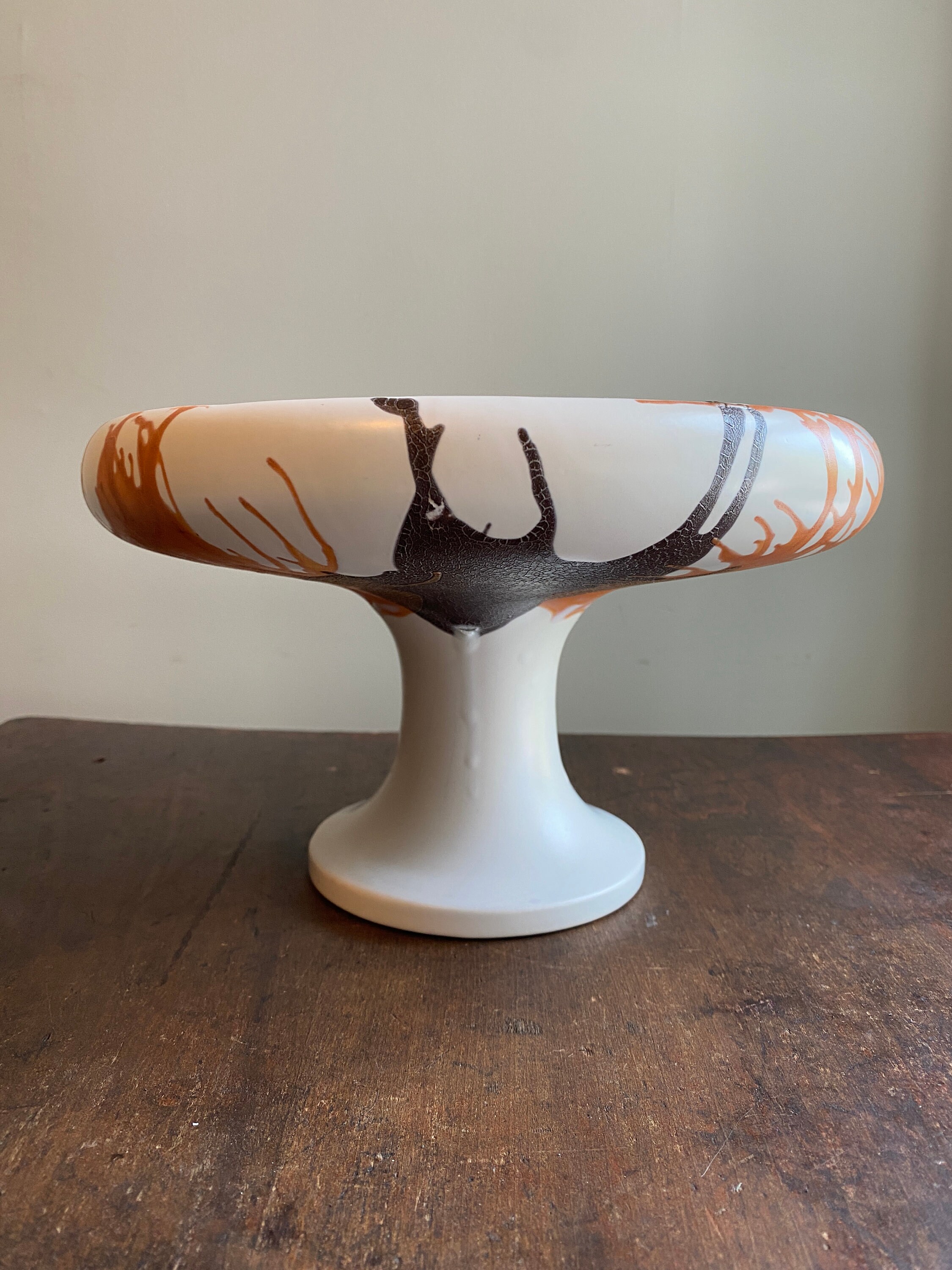 Large Vintage Haeger Pottery Earthwrap Lava Vase -  Mid Century Modern Maycomb, Illinois Art Pottery Dish Bowl Pot Centerpiece MCM Retro