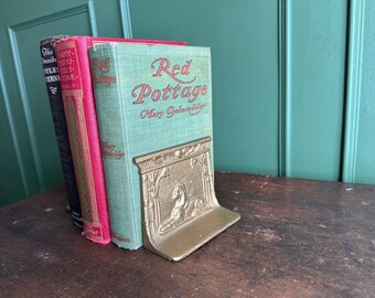 Antique Sphinx Bookends: Egyptian Revival Art Deco Library Decor