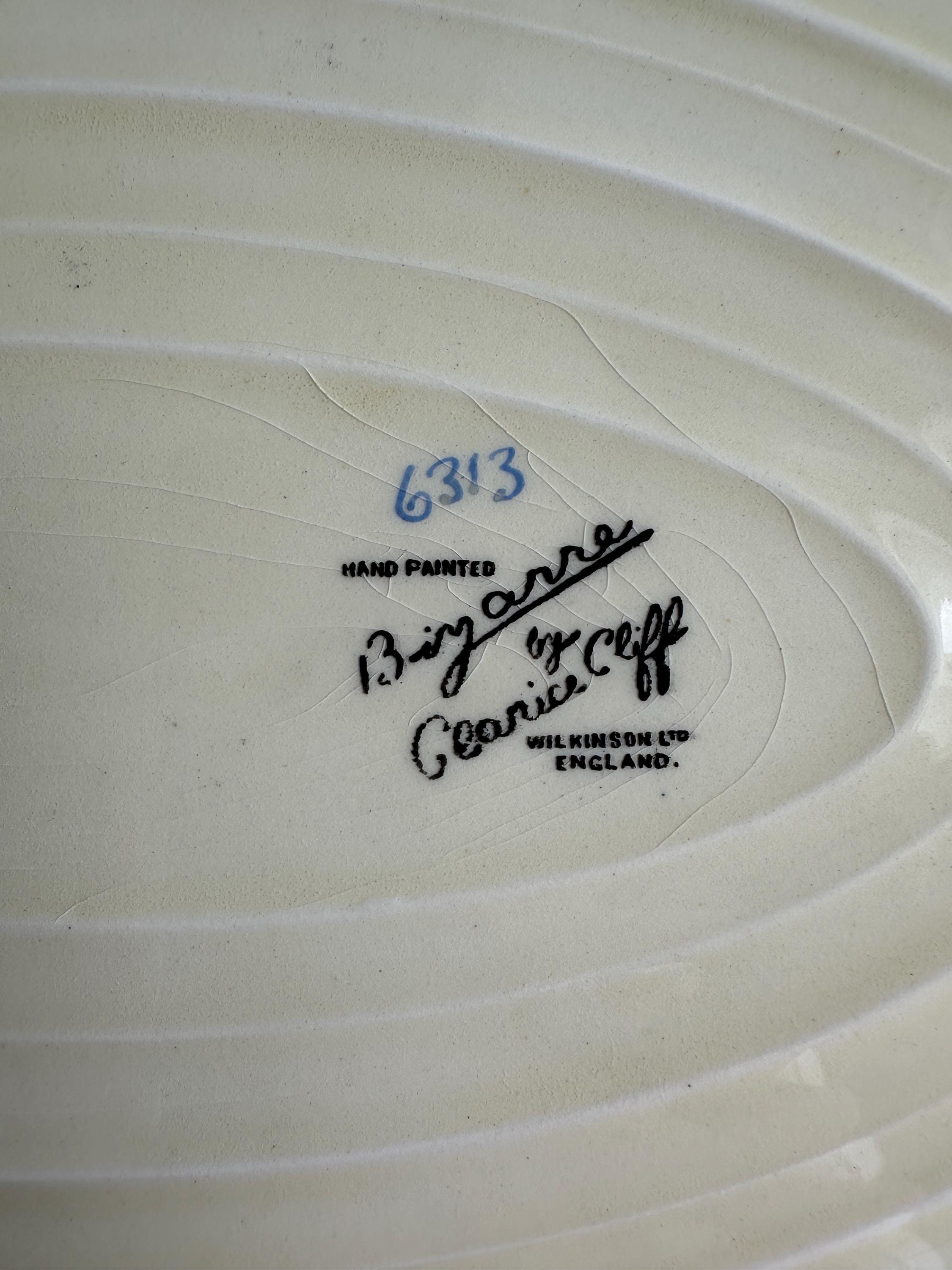 Unusual Vintage Clarice Cliff “bizarre” Pattern Large Platter Blue ...