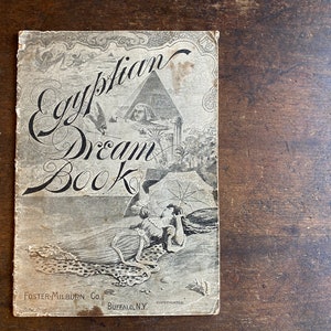 Libro dei sogni egiziano antico di epoca vittoriana - 1890 Seance Fortune Telling Gypsy Egittomania Psicologia Pillole renali di Doan Medicina quacchera