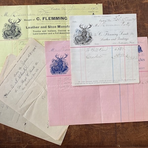 1900s Easton Pennsylvania Ephemera- Facturas antiguas Letterhead Recibos Oberly Sandt Cattell Street Dentista Odontología Cuero Northampton