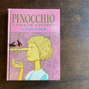 Vintage 1967 Pinocchio A Tale of a Puppet by C. Collodi Carlo Mid Century Western Publishing Co Racine Wisconsin Children&#39;s Book Classic