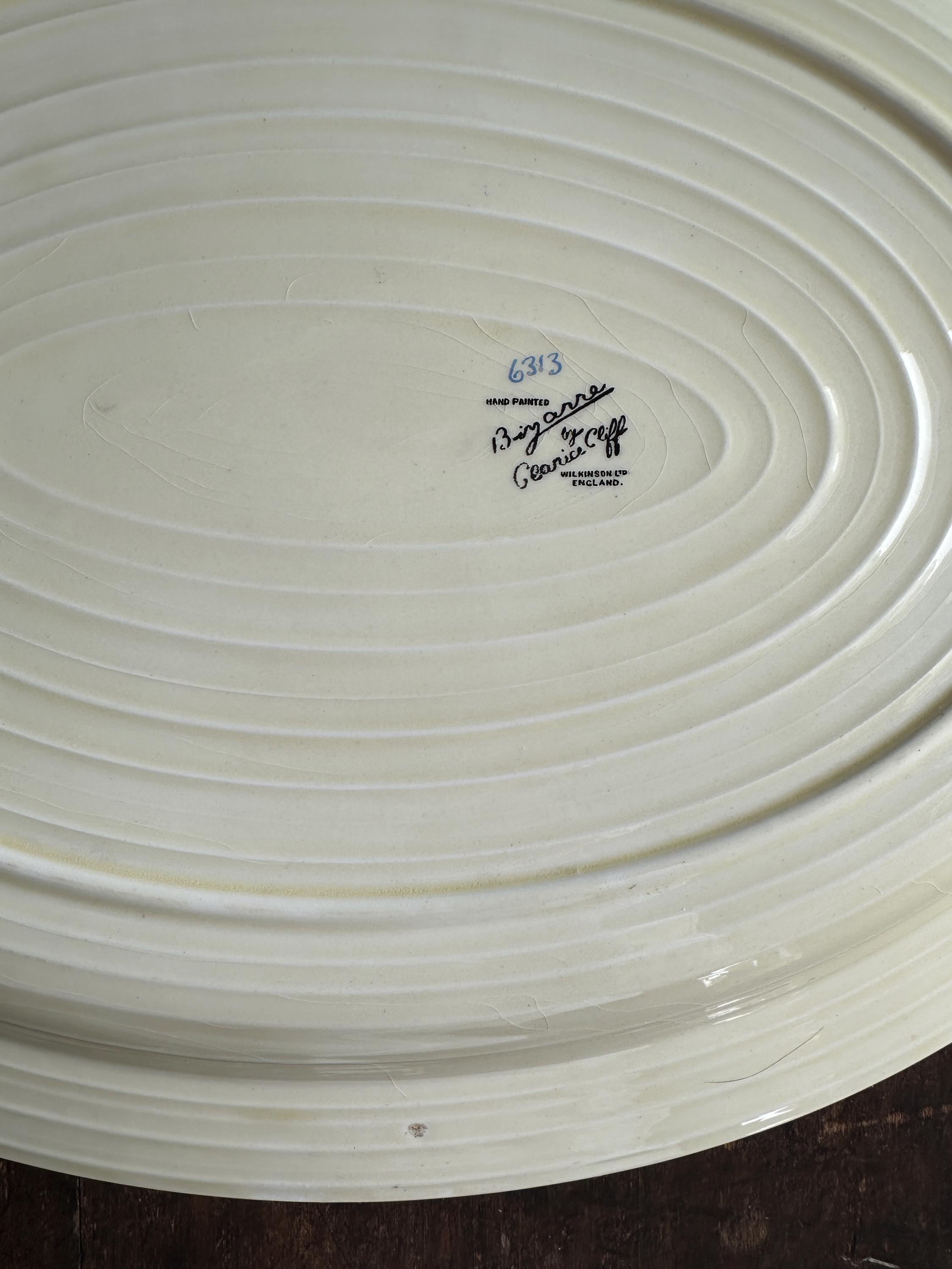 Unusual Vintage Clarice Cliff “bizarre” Pattern Large Platter Blue ...