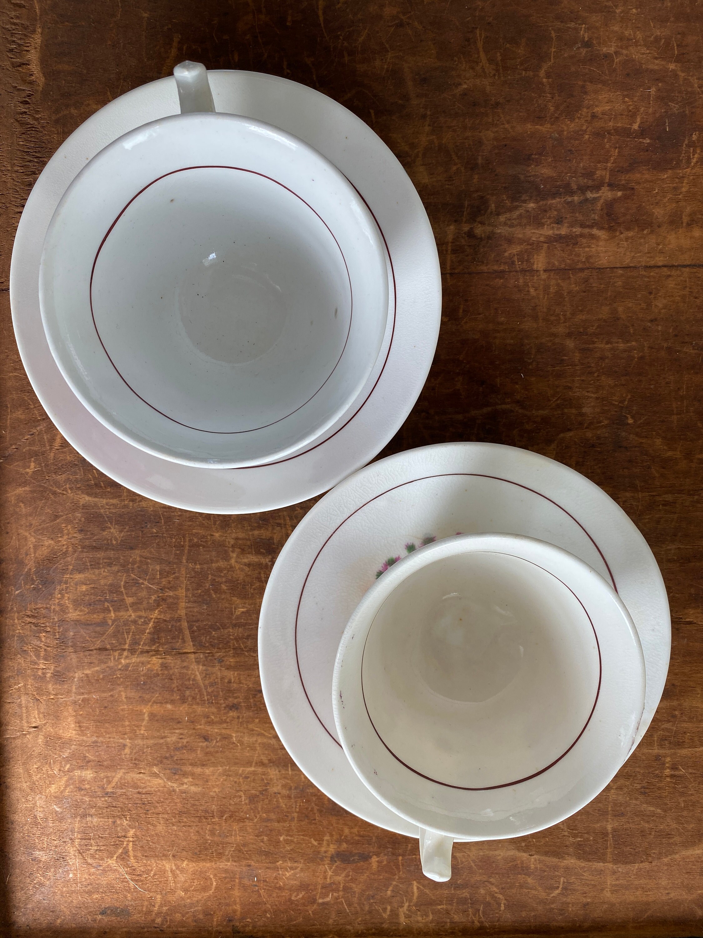 Two Antique Transferware Tea Cups and Saucers Regency Era Etsy