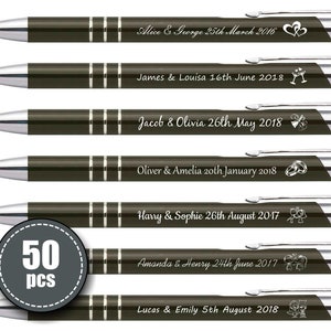 Stylos gravés personnalisés. Nos stylos gravés sont un cadeau parfait pour les invités de mariage et de nombreuses autres célébrations image 1