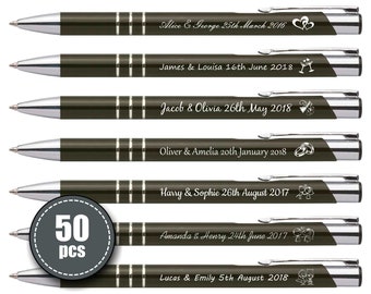 Stylos gravés personnalisés. Nos stylos gravés sont un cadeau parfait pour les invités de mariage et de nombreuses autres célébrations