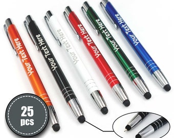 Stylo à bille avec gravure. Nos stylos gravés personnalisés constituent un cadeau parfait pour les invités - fonction stylet / Touch Pen