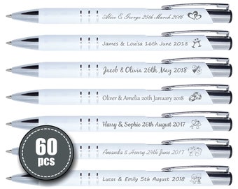 Stylos gravés personnalisés. Nos stylos gravés sont un cadeau parfait pour les invités de mariage et de nombreuses autres célébrations