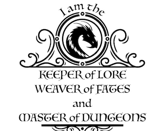 Dungeon Master, SVG file, Keeper of Lore, Weaver of Fates, Dungeons and Dragons, silhouette digital image for cutting design - Personal Use