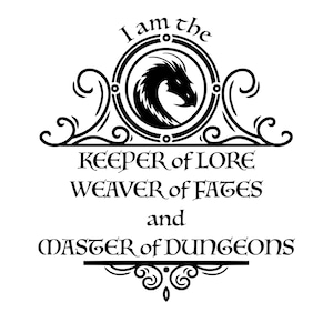 Dungeon Master, SVG file, Keeper of Lore, Weaver of Fates, Dungeons and Dragons, silhouette digital image for cutting design - Personal Use