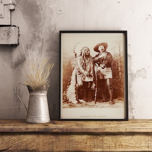 SItting Bull und Buffalo Bill 1881 Cody Wild West glänzend 8,5 x 11 Fotodruck &quot;Rahmen nicht enthalten&quot;
