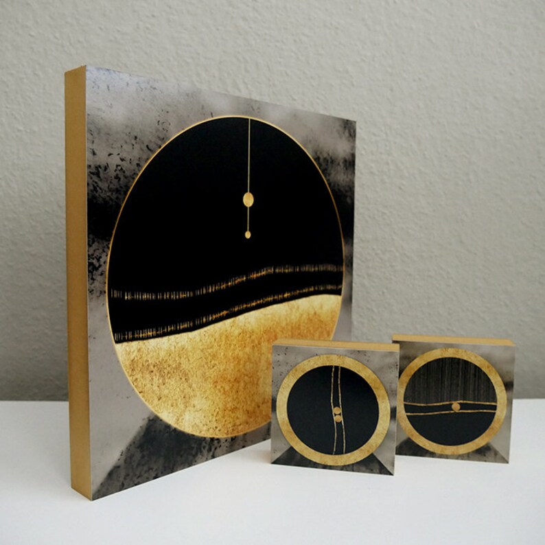 Wandbild gold abstrakt Bild Wohnzimmer gold Wand Deko Gold ...