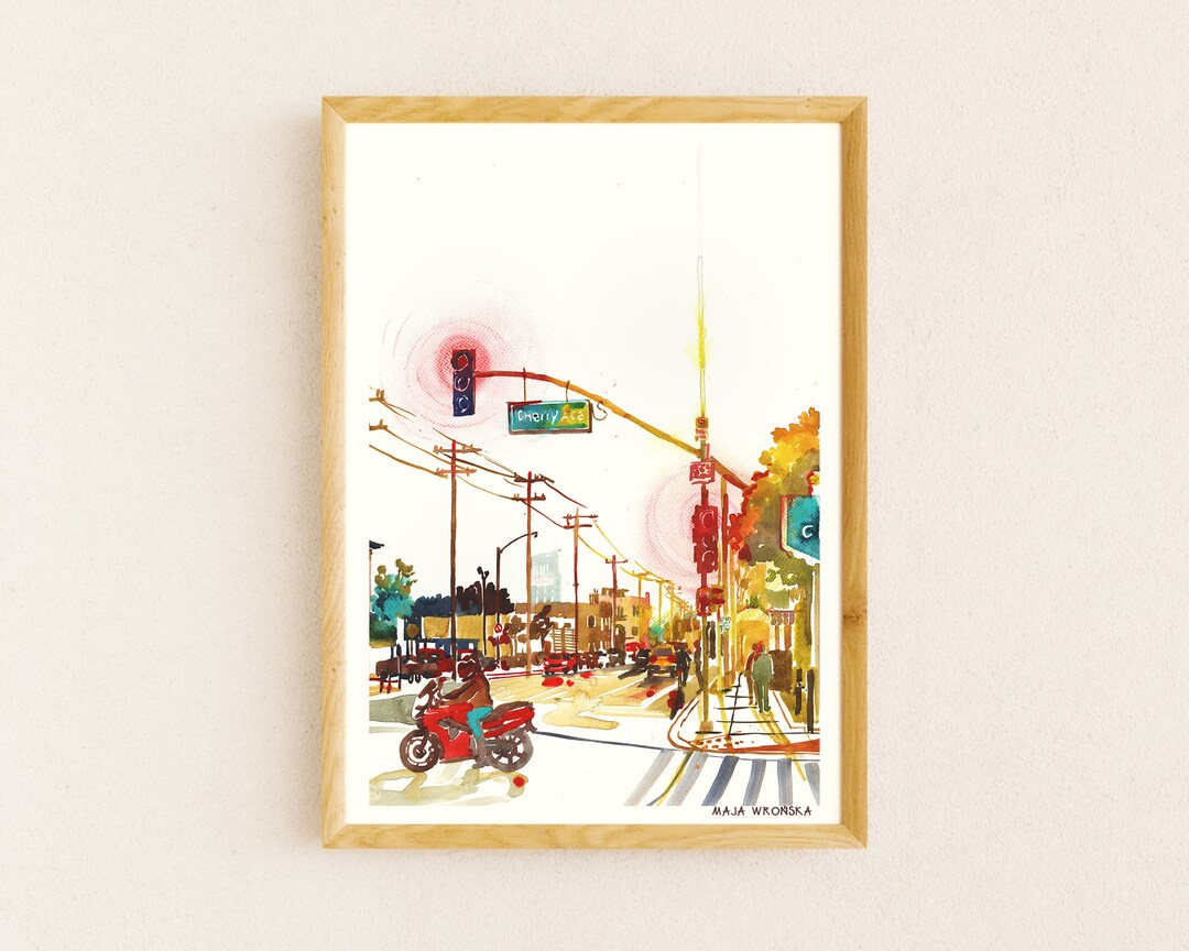 Long Beach Art Print, Signed Long Beach Print, Long Beach Print, Long