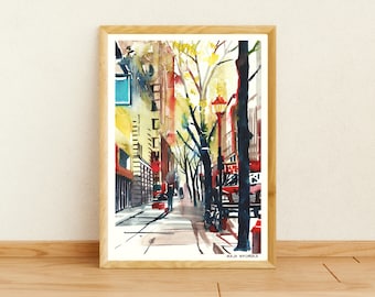 Philadelphia art print, Philadelphia print, Philadelphia Signed print, Philadelphia gift, Philadelphia poster, Philadelphia watercolor