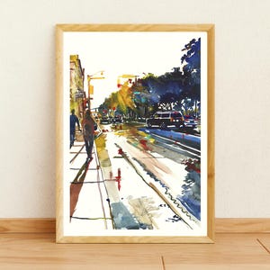 Savannah art print, Savannah art print, Savannah print, Savannah watercolor, Savannah gift, Savannah  poster, Autumn city art