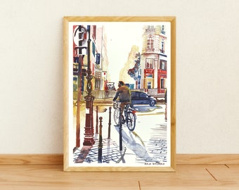 Paris Bonne Nouvelle art print, Signed Paris print, Paris art print, Paris poster print, Paris print, Paris watercolor, Paris gift