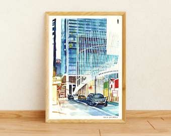 World Trade Center Transportation Hub art print, New York art print, New York gift, New York art, New York watercolor print