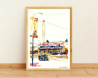 Tower Theatre art print, Tower Theatre print, Tower Theatre Signed print, Tower Theatre gift, Fresno art, Fresno poster