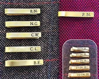 Hand Stamped Tie Clip Bar // wedding party // customisable // groomsmen gift // groom // best man // ushers // wedding // gift for him //