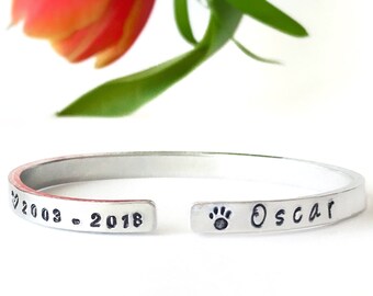 Pet Remembrance Loss Bracelet // Pet Memorial Loss Gift // Dog Cat Pet Personalised Name Bracelet // Pet Loss Customised Name Jewellery //