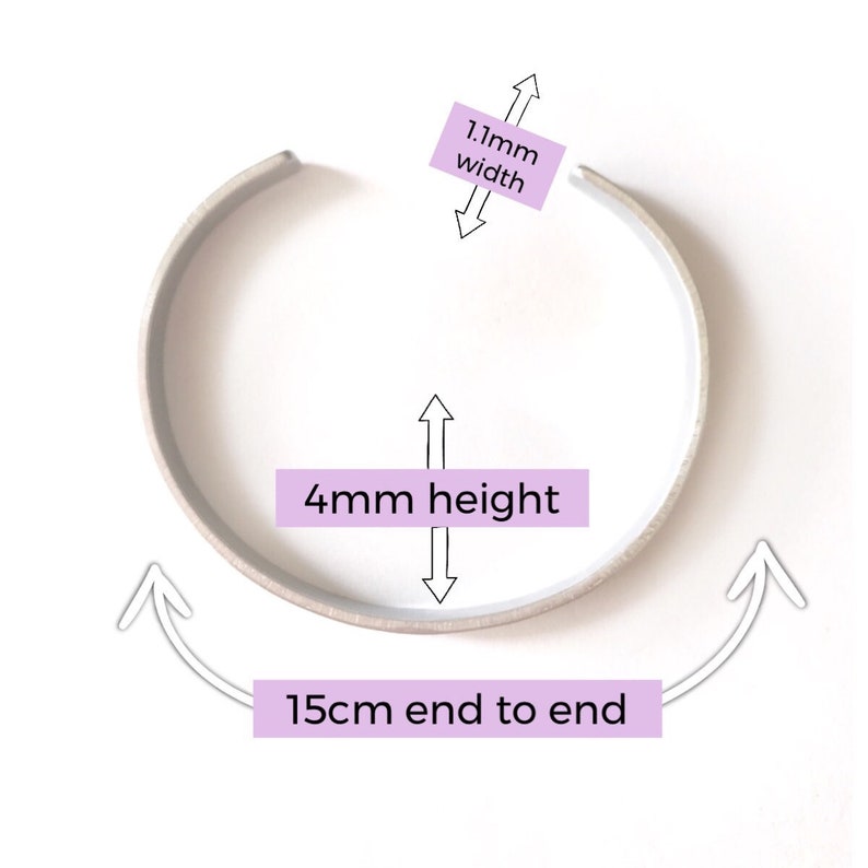 Dainty Heart Hand Stamped Bracelet silver aluminium customisable bridesmaid gift wedding cute love heart skinny cuff