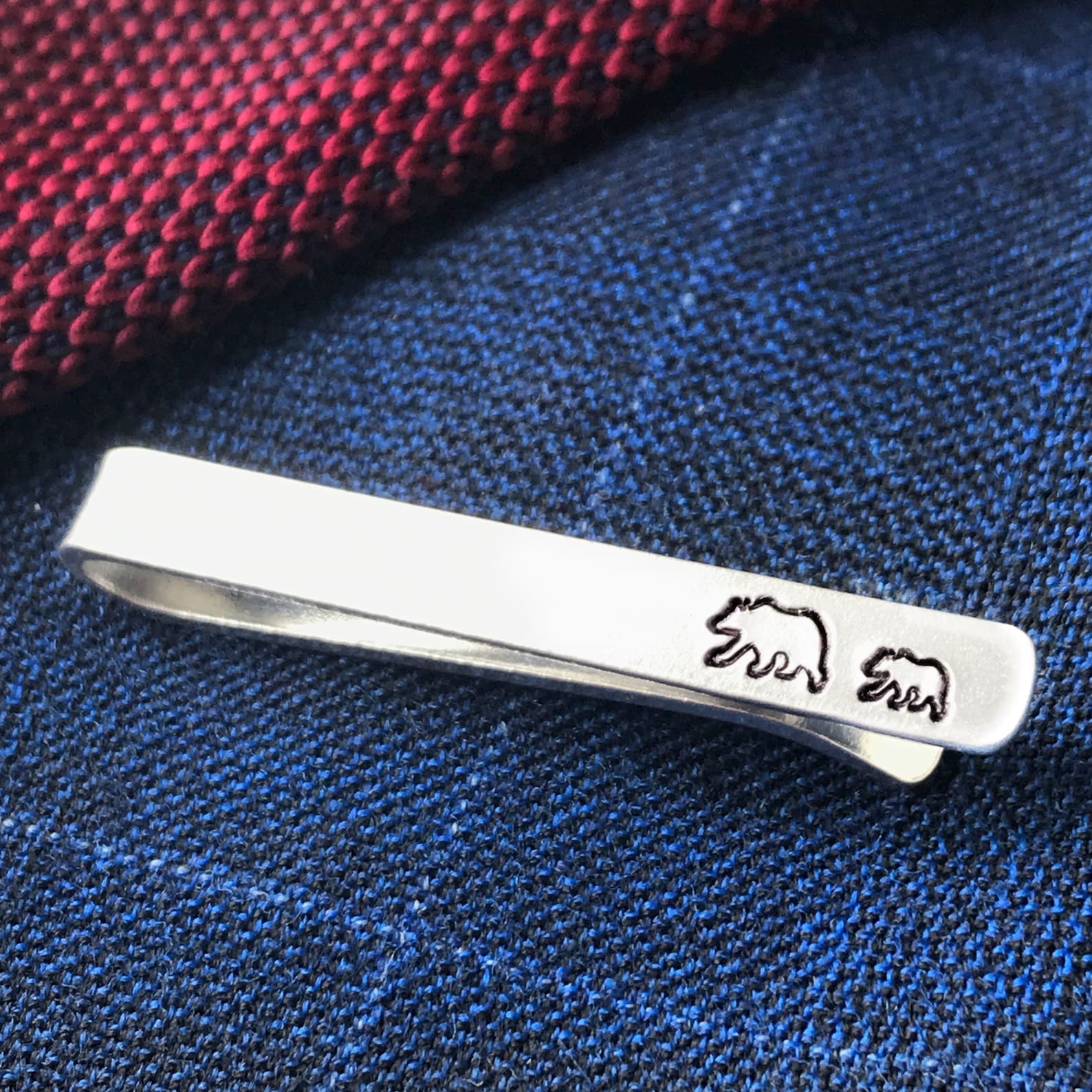 HONEY BEAR Mens Tie Clip Bar Steel For Normal Size Tie Business