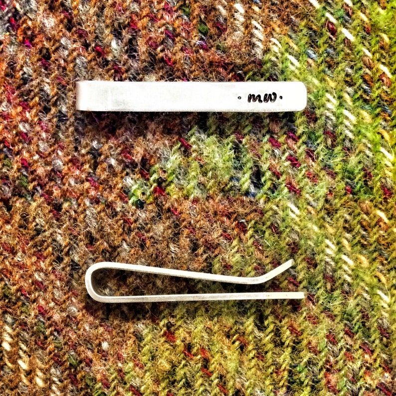 Hand Stamped Daddy and Son Tie Clips Bars father and son matching baby customisable pageboy childs tie clip fathers gift