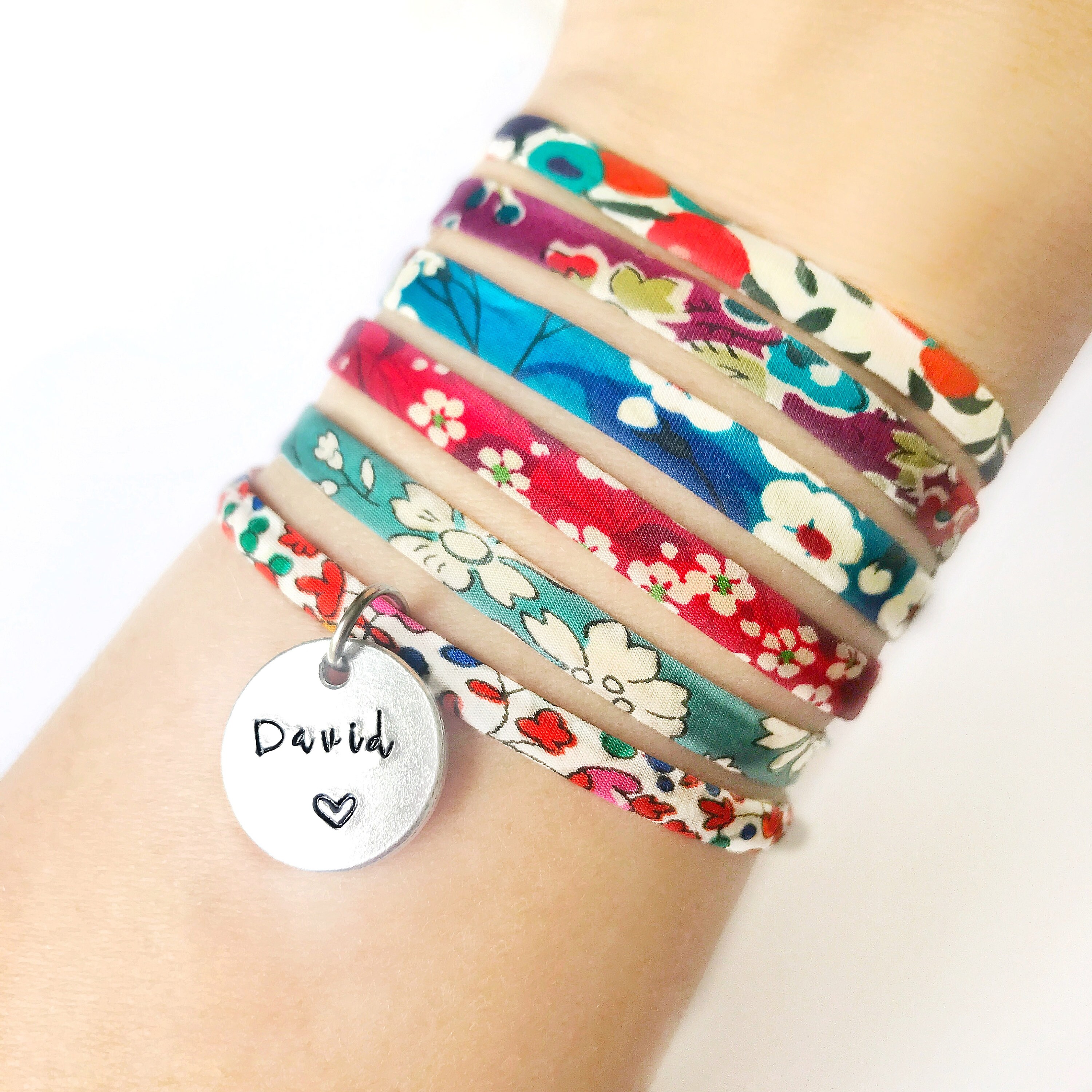 Buy Liberty print bracelet personalised initial