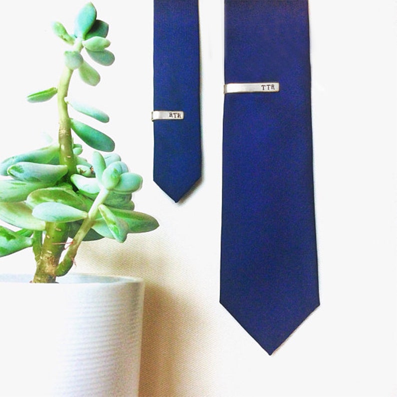 Hand Stamped Daddy and Son Tie Clips Bars father and son matching baby customisable pageboy childs tie clip fathers gift