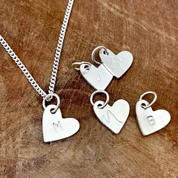 Initial Tiny Heart 925 Sterling Silver Necklace // Minimalist