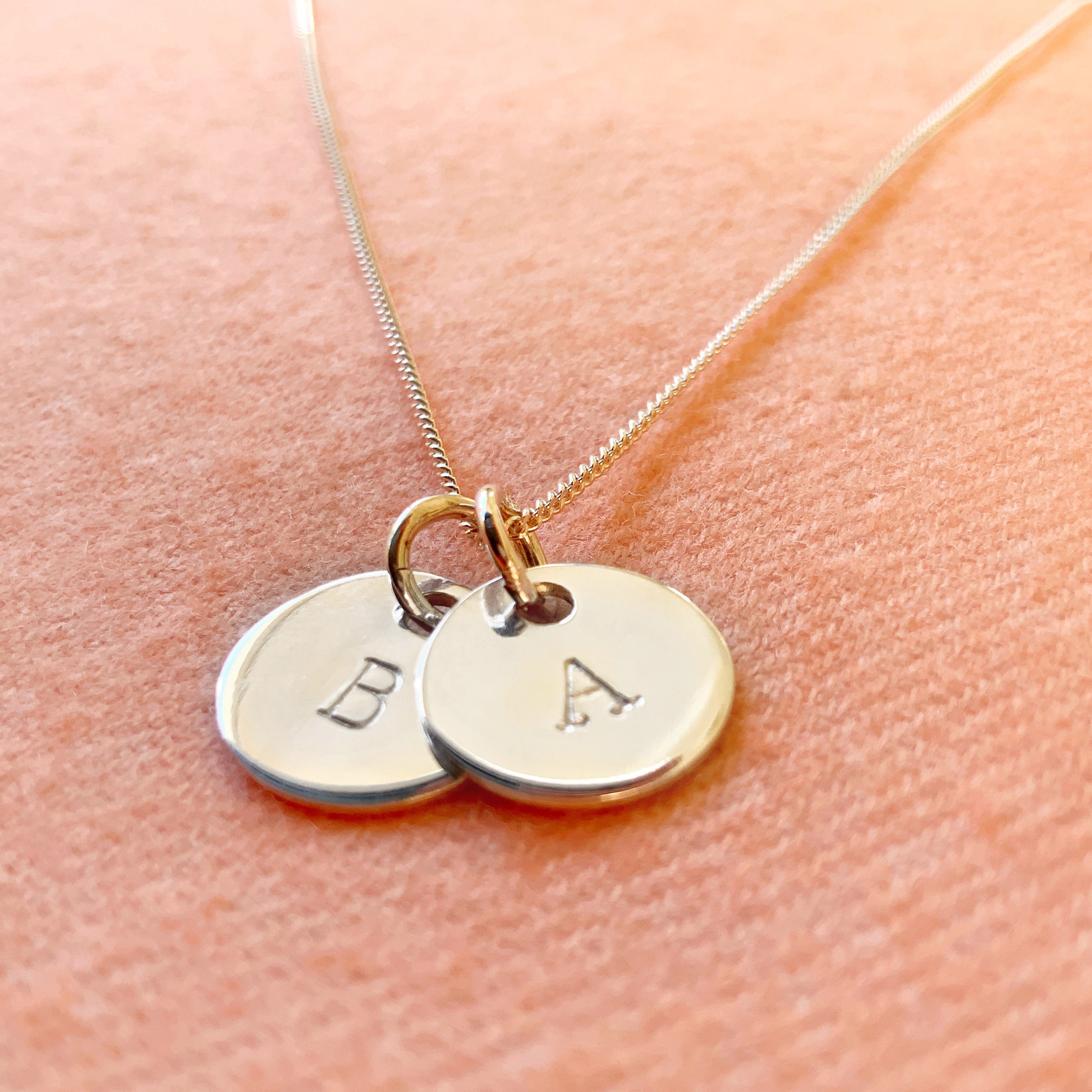 Sterling Silver Initials Necklace 
