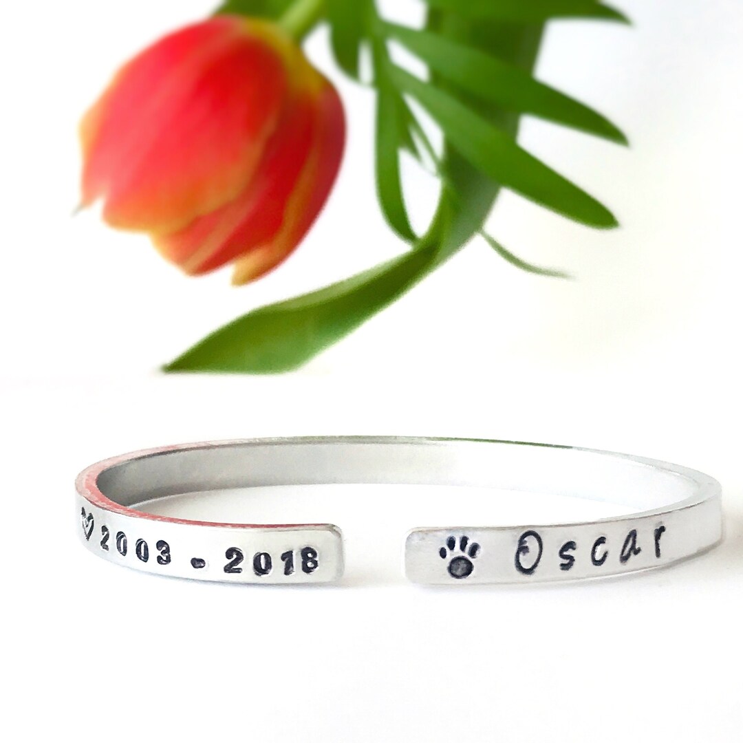 Pet Remembrance Loss Bracelet // Pet Memorial Loss Gift // Dog Cat Pet ...