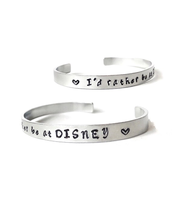Walt Disney World Engraved Leather Bracelets Disneyland Disney