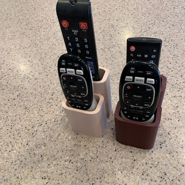 Remote holder/caddy/organizer for 2 remotes, one chubby compartment for DirecTV remotes.