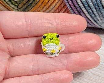 Marqueur de point amigurumi tasse de thé au crochet grenouille : Notions de tricot au crochet Progress Keepers