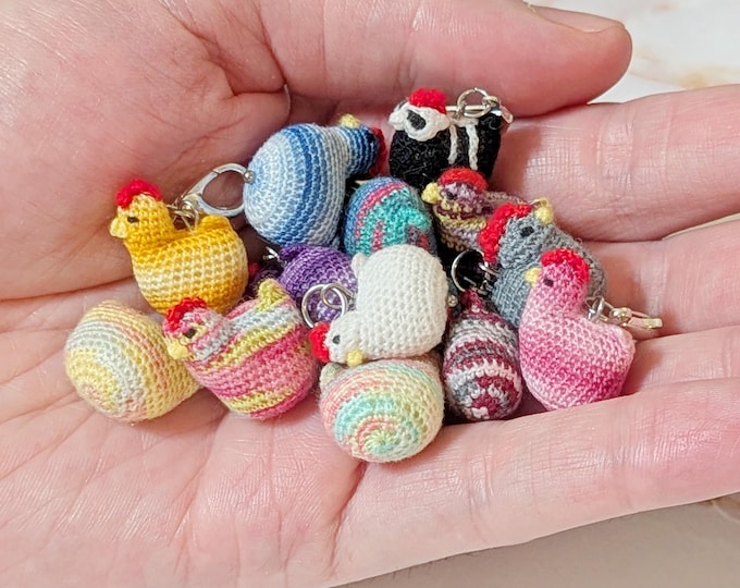 Crochet Chicken Amigurumi Stitch Marker: Crochet Knitting Notions Progress Keepers