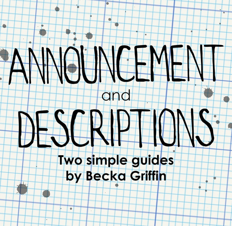 Announcement and Descriptions Tutorial Pdfs Etsy UK