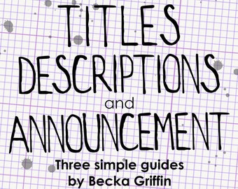 Titles, Descriptions and Announcement PDF Tutorials