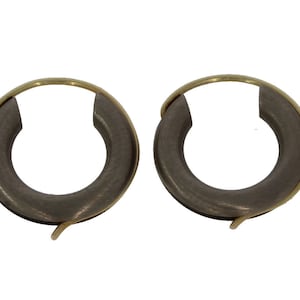 Stainless steel earrings with 14 karat gold • Design earrings in wokkel model • Unique and NEW piece of jewelery • Wonderful gift