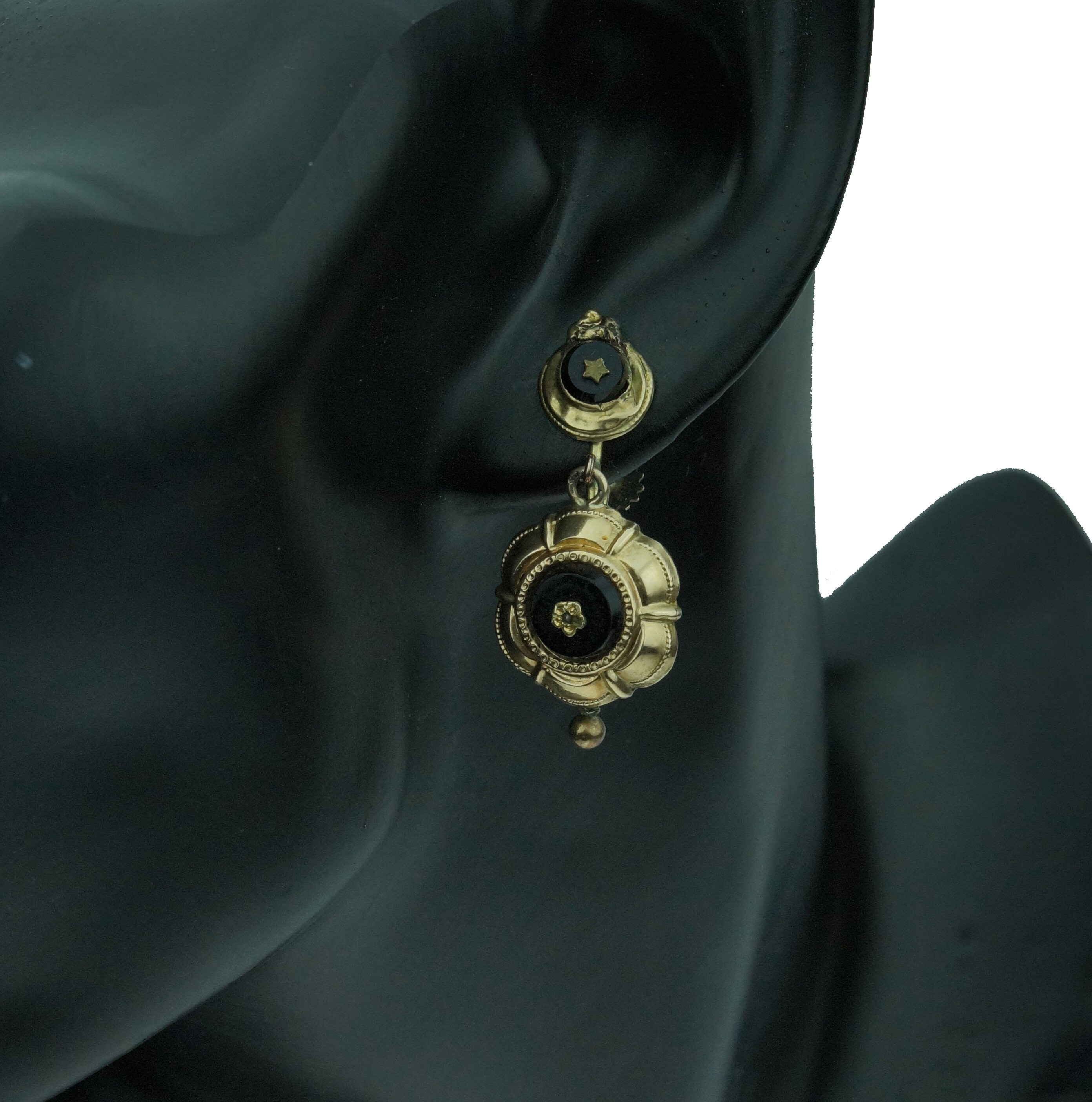 Antique Onyx Earring - Etsy