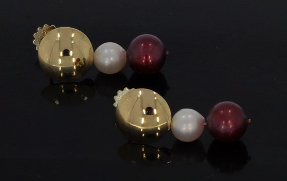 Vintage Earrings wtih Pearls • Beautiful 14 karat… - image 2