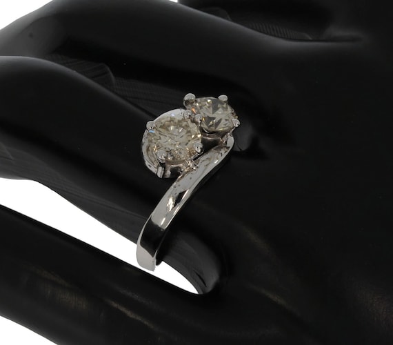 Bague femme exclusive en or blanc 14 carats avec 2 gros diamants rares de 1 70 ct bijou unique et fait a la main Etsy France