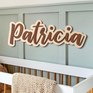 Letrero de madera personalizado para bebé, letrero de madera hecho a mano para bebé, letras de madera para guardería, regalo personalizado para baby shower.