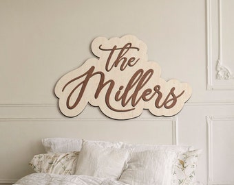Wood Last Name Sign, Personalized Family Last Name Sign, Wooden Sign Home Wall Decor, Family Name Sign Anniversary Gift