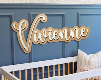Wooden Name Sign, Custom Name Sign Nursery Wall Decor, Wood Baby Sign, Baby Name Sign, Name Wall Decor Sign for Nursery, Baby Shower Gift